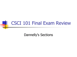 CSCI 101 Final Exam Review