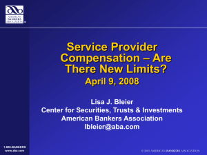 Service Provider Compensation – Are There New Limits?