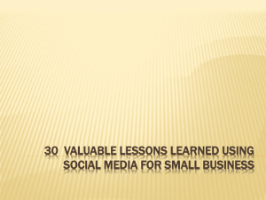 30 Valuable Lessons Learned Using Social Media for Small Business
