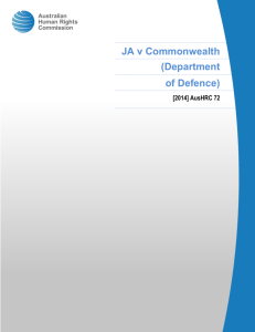 JA v Commonwealth (Department of Defence)