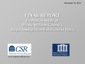 Evaluation Study of the Prince William County Police Immigration