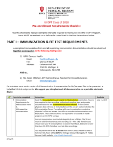 Pre-enrollment requirement checklist