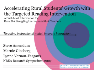 Targeted Reading Intervention - National Research Center on Rural
