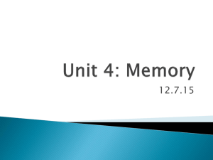 Unit 4: Memory