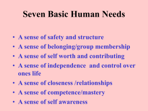 Seven Basic Human Needs