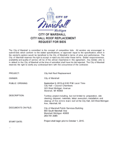 city of marshall city hall roof replacement request for bids