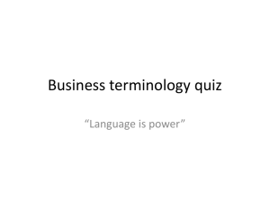 Business terminology quiz