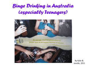 Binge Drinking in Australia (especially Teenagers)