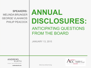 2015 ACC Conference Annual Disclosure PPT