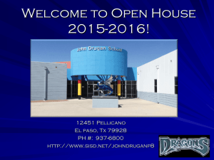 Open House Power Point - Socorro Independent School District
