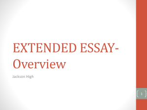Writing the extended essay