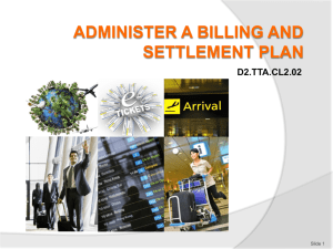 PPT_Administer a billing settlement plan_291015
