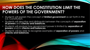 How does the Constitution limit the powers of the government?
