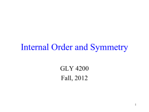 Internal Order and Symmetry - FAU