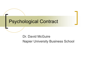 Psychological Contract - The Website of Dr. David McGuire