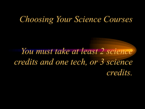 Choosing Your Science Courses