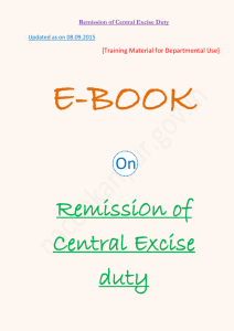 Remission of Central Excise Duty