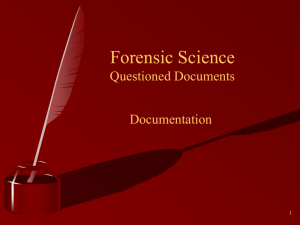Forensic Science Documentation
