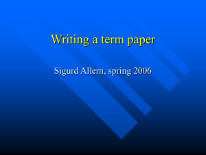 Writing a term paper