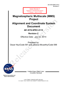 MMS Alignment and Coordinate Systems