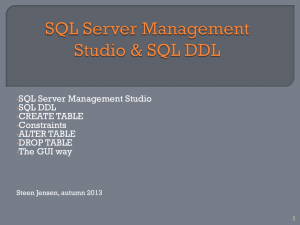 SQL Server Management Studio & SQL DDL