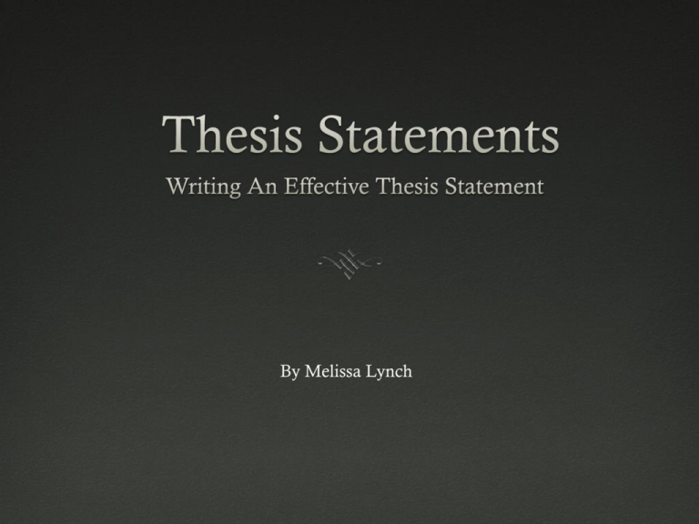 Thesis Statements