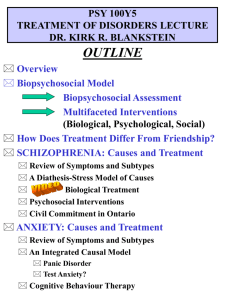 treatment of disorders - University of Toronto Mississauga