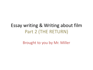 Essay writing & Writing about film
