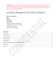 Incident Response Test Plan