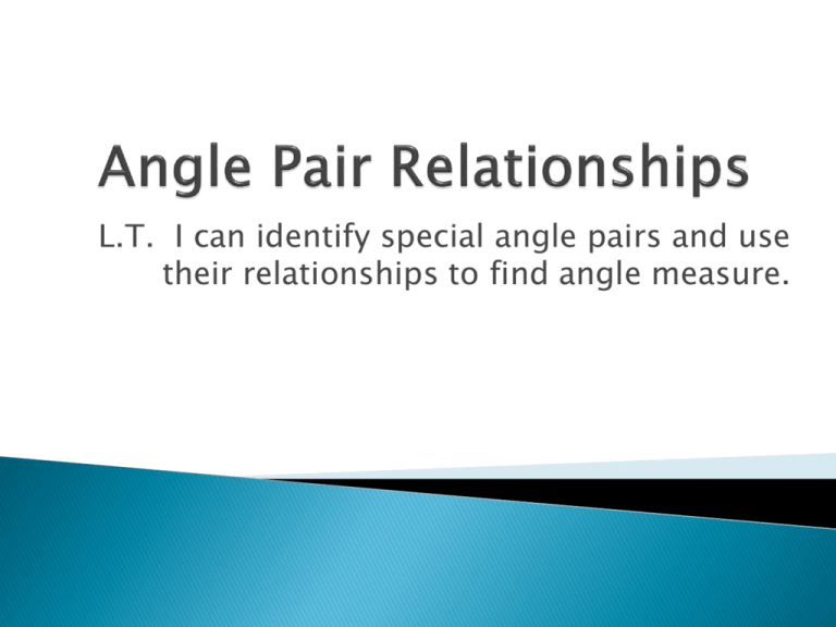 Identifying Vertical Angles And Linear Pairs