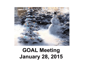 GOAL Meeting January 28, 2015