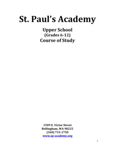 Course Catalog - St. Paul's Academy