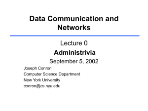 Administrivia - NYU Computer Science Department
