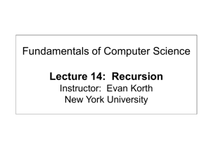 Recursion Instructor - NYU Computer Science Department