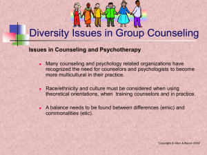 Diversity Issues in Group Counseling