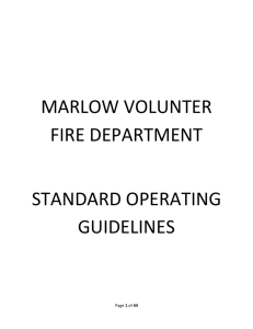 marlow volunteer fire department standard operating guidelines