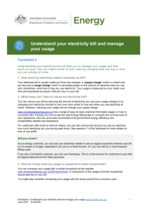 Factsheet 2: Understand your electricity bill and manage your usage