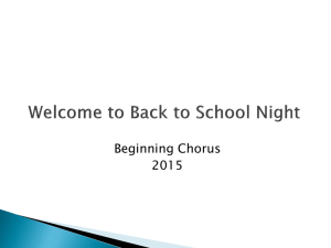 Chorus Back to School Night 2015