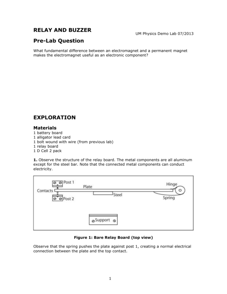 Relay And Buzzer Student Worksheet