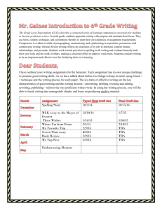 6th Grade Writing 2015