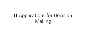 IT Applications for Decision Making