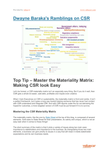 Top Tip – Master the Materiality Matrix