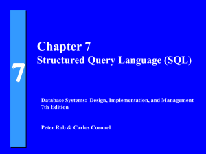 An Introduction to Structured Query Language