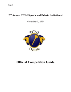 Page Page Page 2nd Annual TCNJ Speech and Debate Invitational
