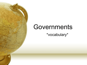 Government Vocabulary PowerPoint Presentation