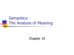 Semantics: The Analysis of Meaning