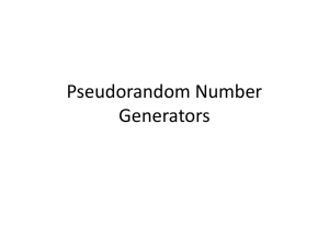 Pseudorandom Number generators