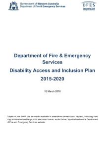 DFES Disability Access and Inclusion Plan (2015