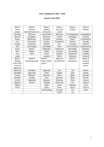 Form 5 Spelling List: 2014 – 2015 Autumn Term 2014 Week 1 Word