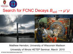 μ+μ - UW High Energy Physics - University of Wisconsin